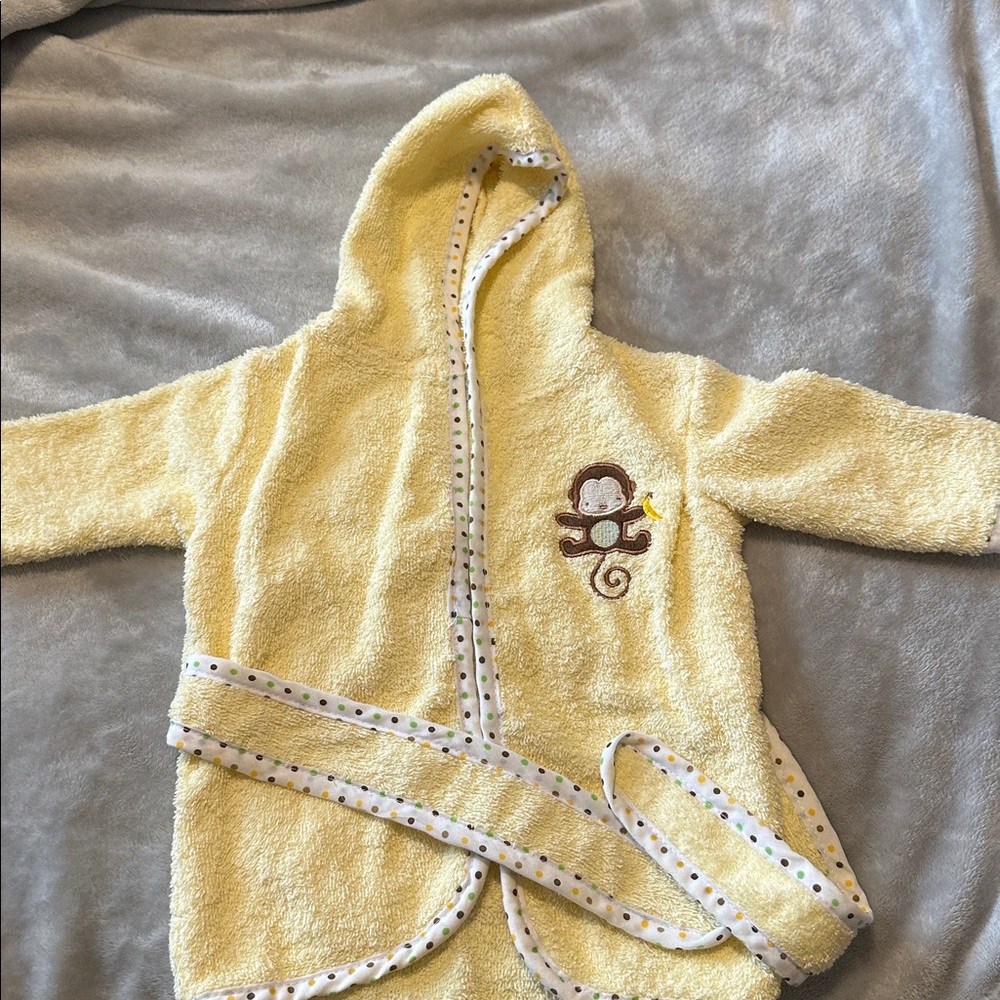 Newborn Baby Yellow Monkey Bathrobe New